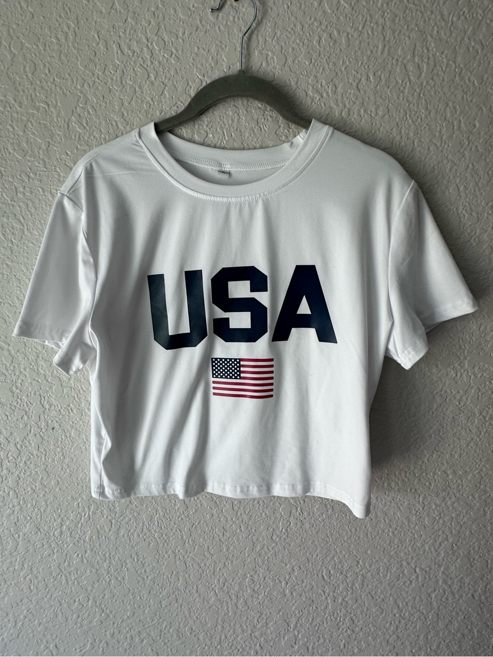 SHEIN USA American Flag Crop Top Women’s XL Patriotic Graphic Tee